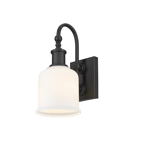 Z-Lite Bryant 1 Light Wall Sconce, Matte Black & Matte Opal 733-1S-MB
